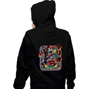 Daily_Deal_Shirts Zippered Hoodies, Unisex / Small / Black Neon Kart