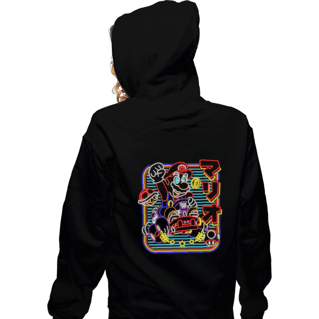 Daily_Deal_Shirts Zippered Hoodies, Unisex / Small / Black Neon Kart