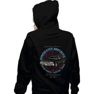 Daily_Deal_Shirts Zippered Hoodies, Unisex / Small / Black Winchester Brothers