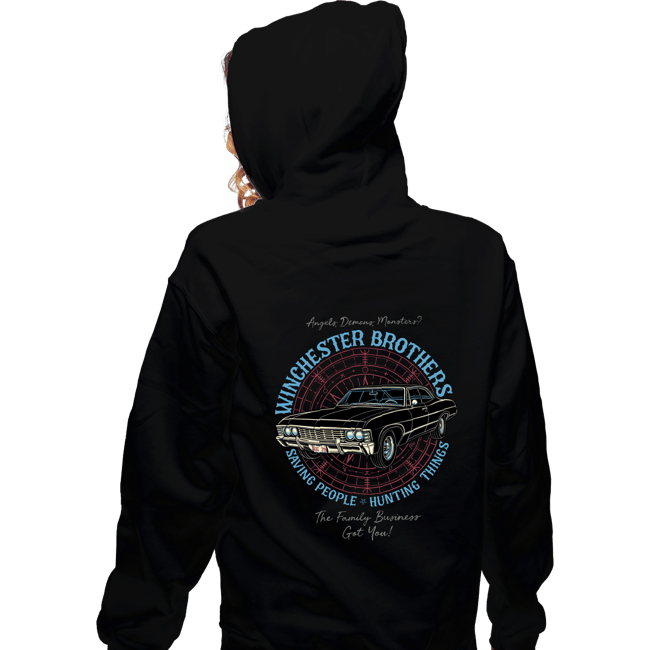 Daily_Deal_Shirts Zippered Hoodies, Unisex / Small / Black Winchester Brothers