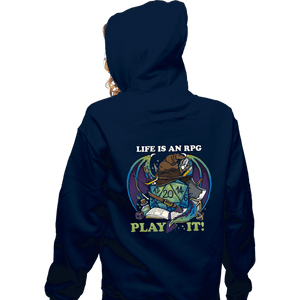 Shirts Zippered Hoodies, Unisex / Small / Navy Life Is An RPG