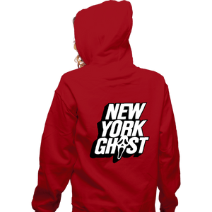 Daily_Deal_Shirts Zippered Hoodies, Unisex / Small / Red New York Ghost