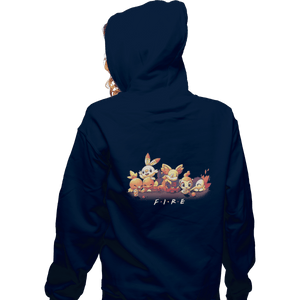 Shirts Zippered Hoodies, Unisex / Small / Navy Fire Friends