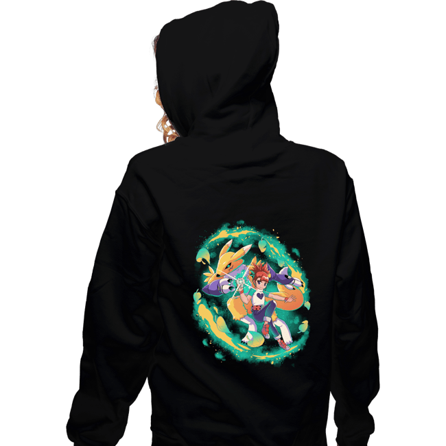 Shirts Zippered Hoodies, Unisex / Small / Black Digi Fox