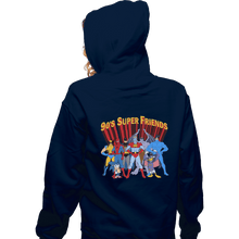 Load image into Gallery viewer, Shirts Pullover Hoodies, Unisex / Small / Navy 90s Super Friends
